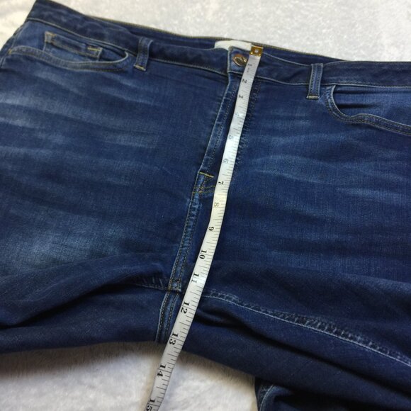 JEN 7 by 7 For All Mankind Jeans Sz 16 Womans Slim Straight High Rise Blue Denim - Picture 10 of 16